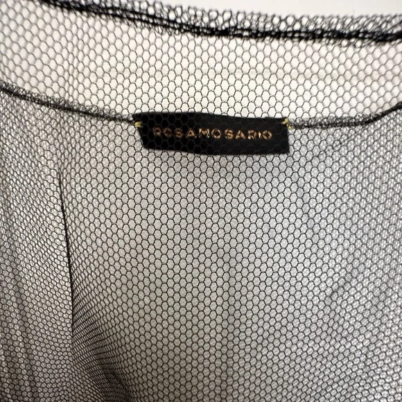 Rosamosario Black Marabou and Tulle Sheer Top Lingerie as Outerwear - Picture 5 of 9